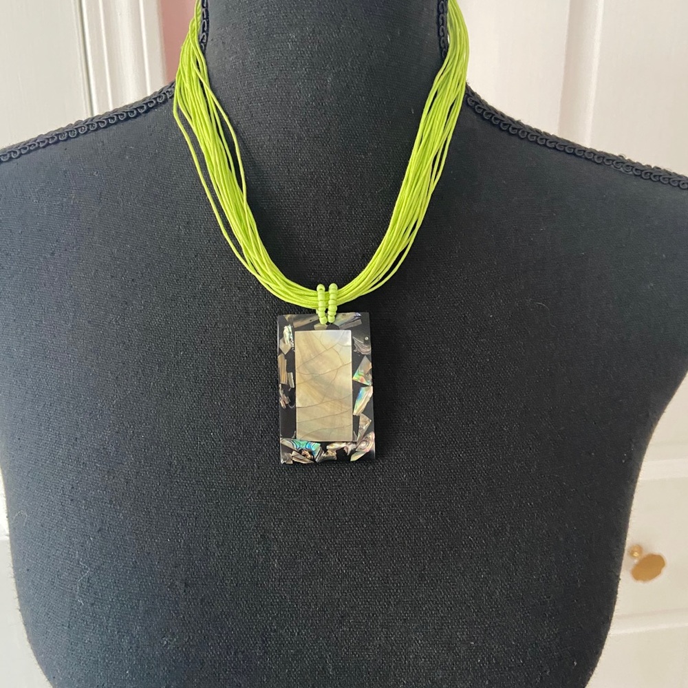 Lime Green Corded Necklace